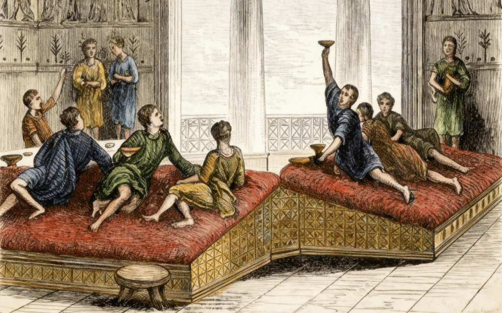 Ancient Greek symposium illustration